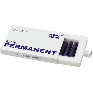 MONTBLANC Tintenpatronen für Füller Blue permanent blau, 8 St.