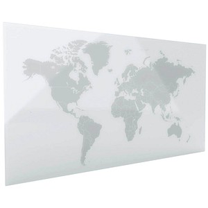 magnetoplan Glas-Magnettafel 100,0 x 50,0 cm Weltkarte