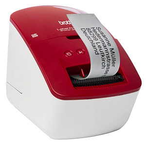 brother QL-600R Etikettendrucker weiß, rot