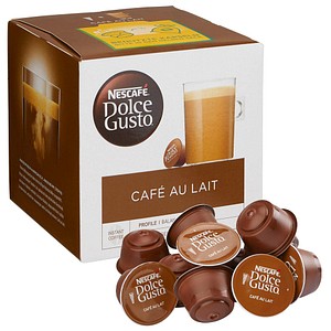 NESCAFÉ DOLCE GUSTO® CAFÉ AU LAIT Kaffeekapseln, Robustabohnen kräftig, 16 Portionen