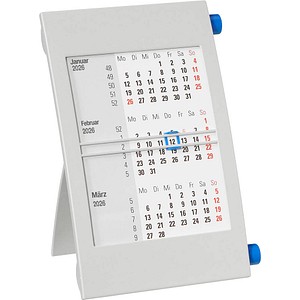 Tischkalender Drehkalender 2026/2027 grau/blau