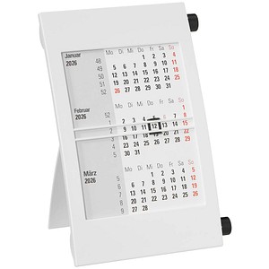 Tischkalender Drehkalender 2026/2027 weiß/schwarz