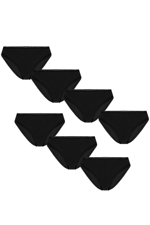 Albero Natur Damen vegan Multipack 7x Slips Schwarz