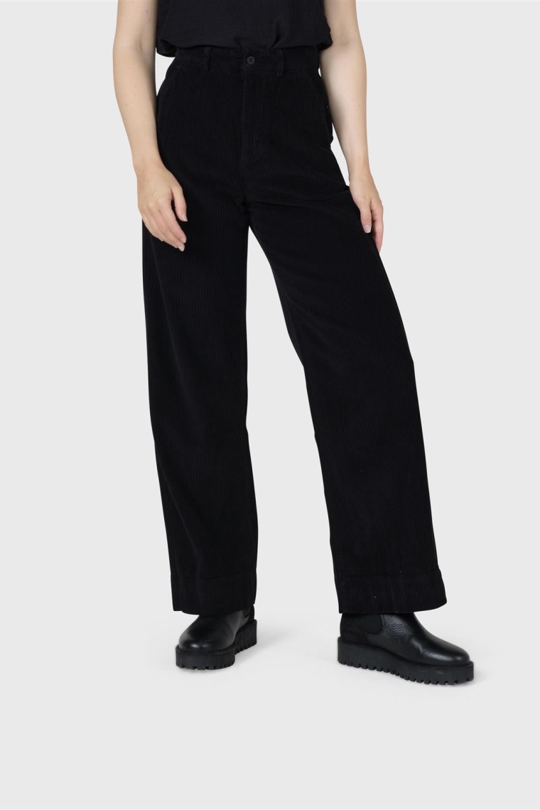 KlitmÃ¸ller Damen vegan Hose Weites Bein Kord Lydia Schwarz