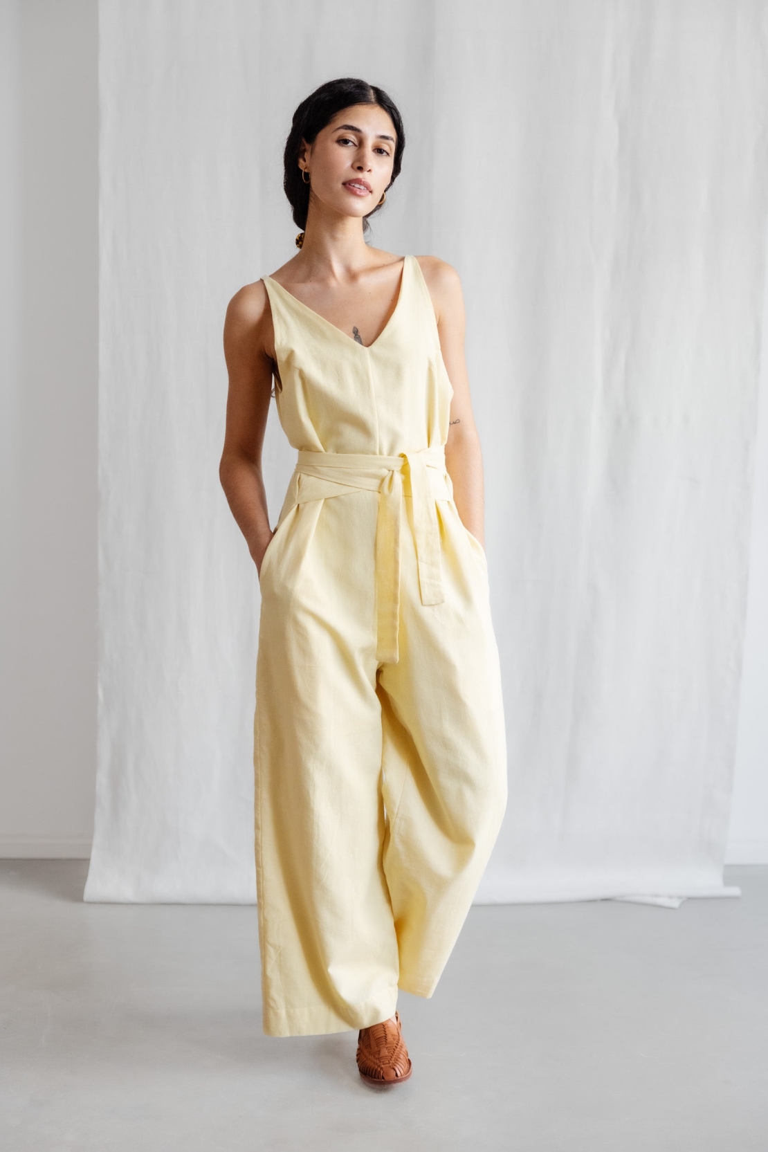 Jyoti Fair Works Damen vegan Jumpsuit Parva Zitronengelb