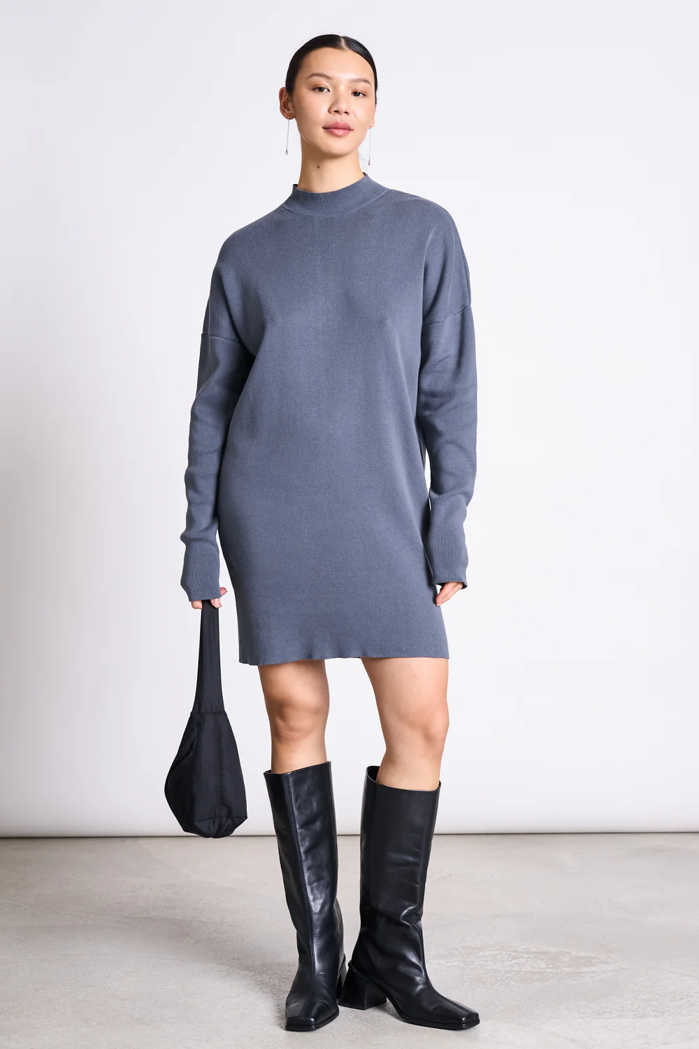 JAN 'N JUNE Damen vegan Strickkleid Nuna Turbulence Grau
