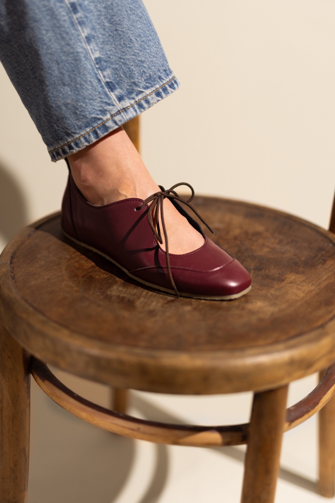 AGAZI Damen vegan Ballerina Flats Louise Burgundy
