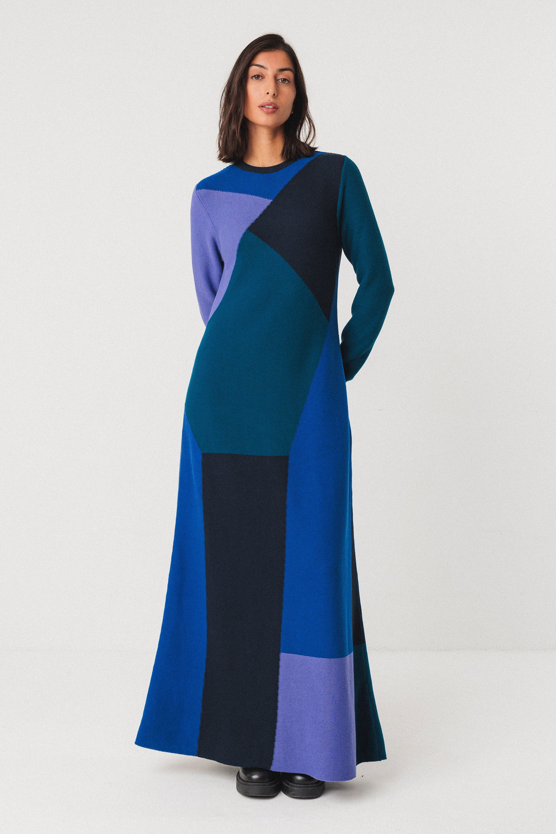SKFK Damen vegan Strickkleid Bedia Mehrfarbig