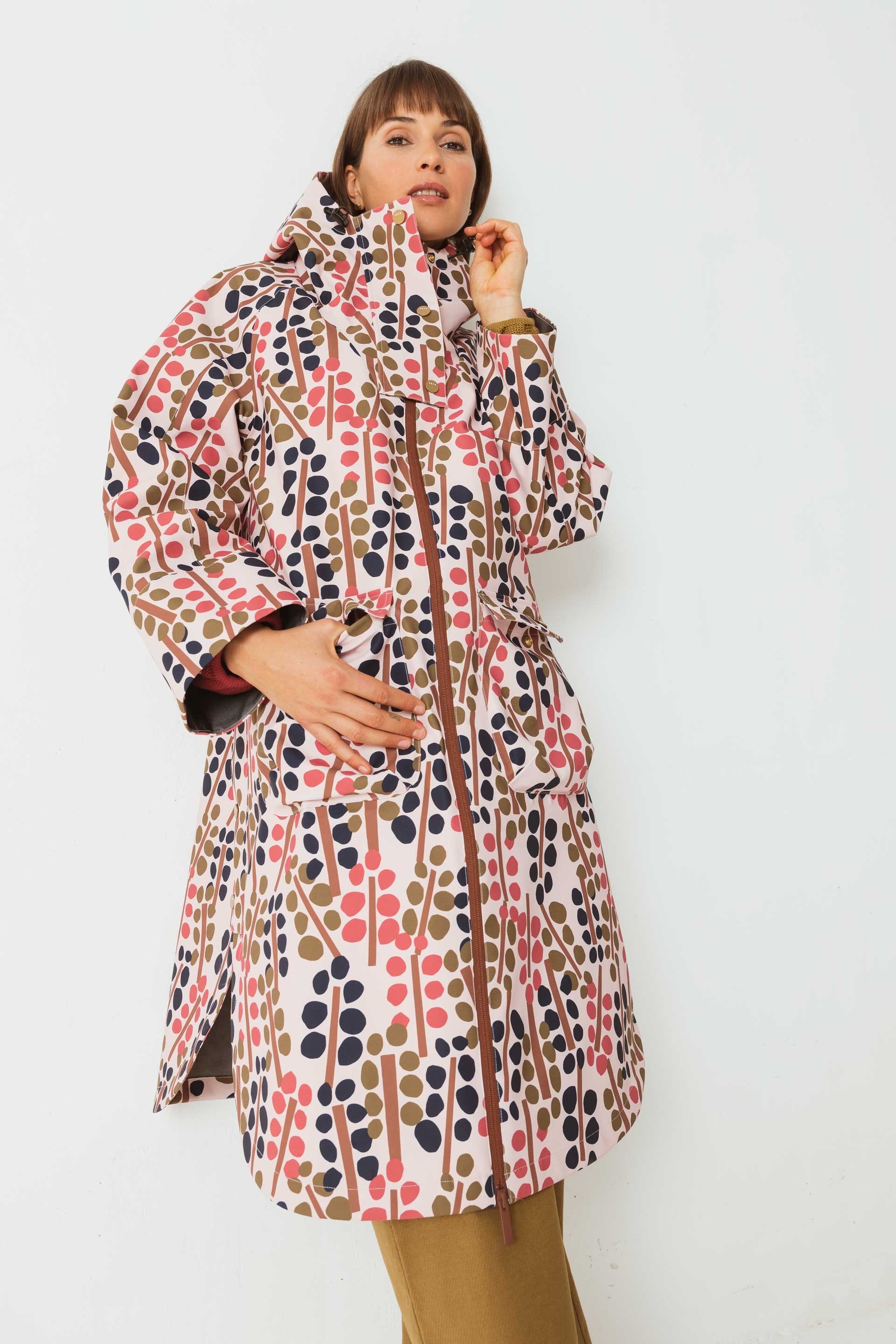 SKFK Damen vegan Regenmantel Jasone Mehrfarbig