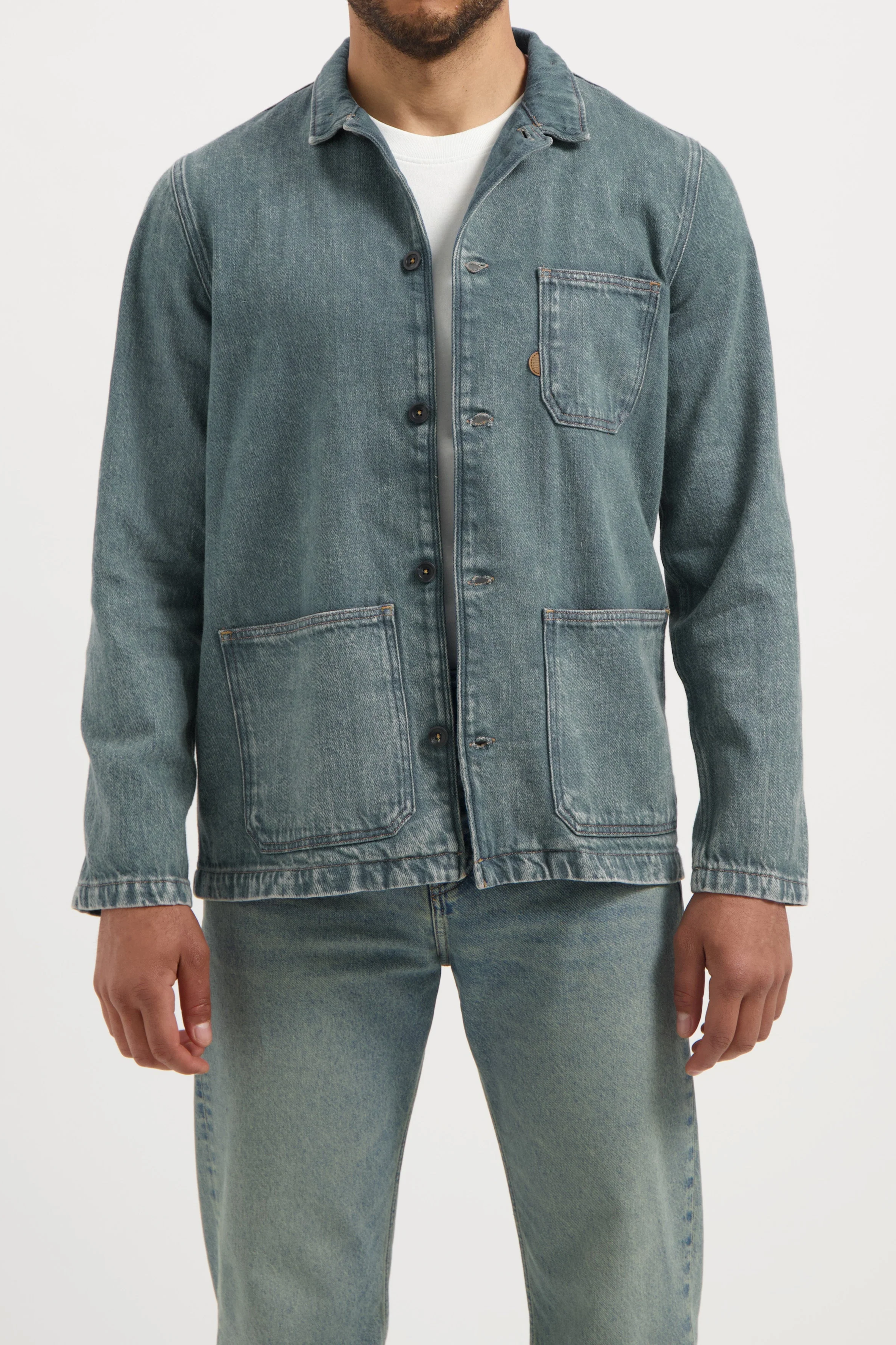 MUD Jeans Herren vegan Ãœberhemd Sven Erde Vintage