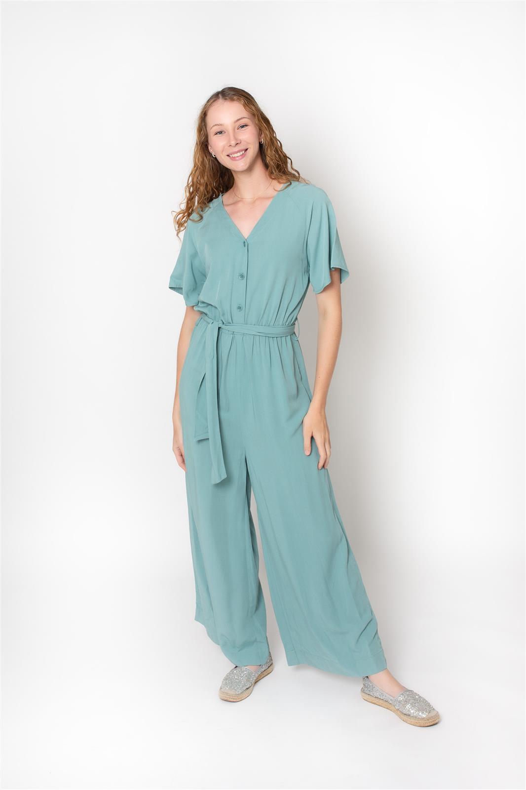 Zerum Damen vegan Jumpsuit Thea Mineral Blau