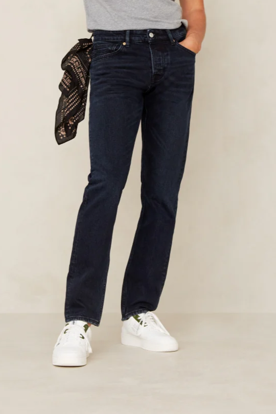 Kings of Indigo Herren vegan Jeans Edric Xavier Blau Schwarz