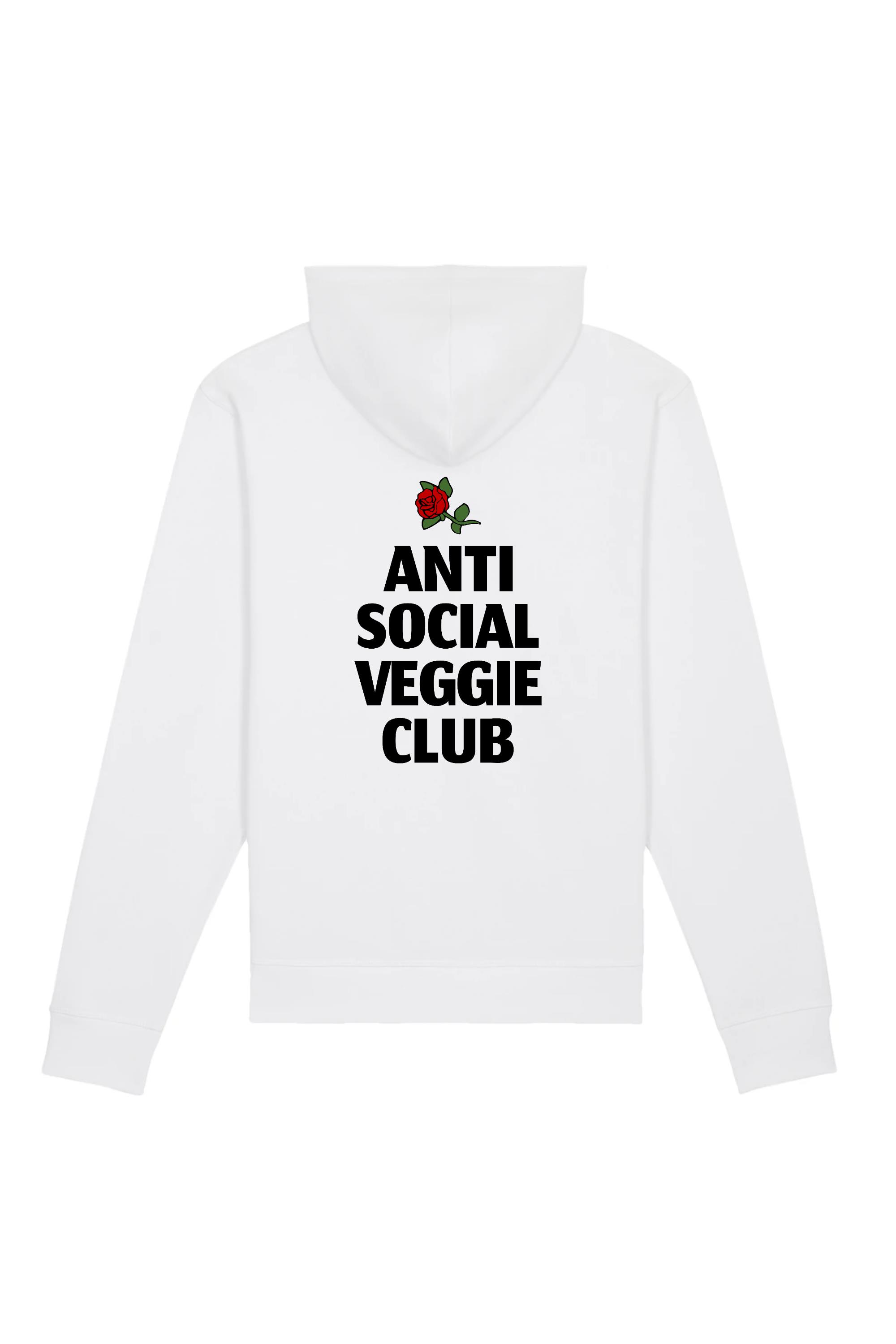 Plant Faced Clothing Damen vegan Hoodie Anti Social Veggie Club WeiÃŸ