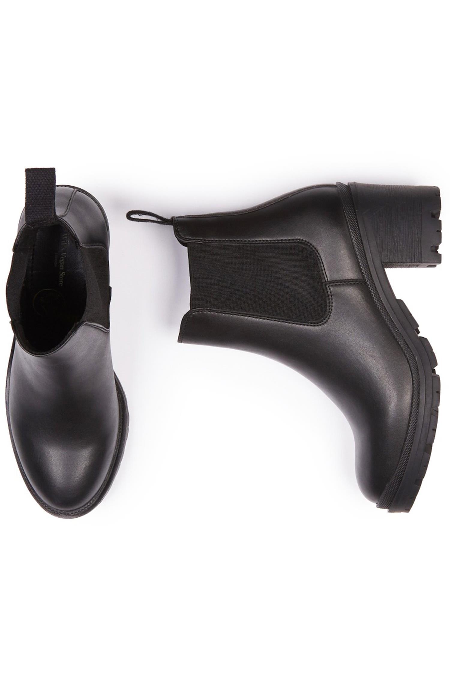 Will's Vegan Store Damen vegan Chelsea Boots Absatz Schwarz