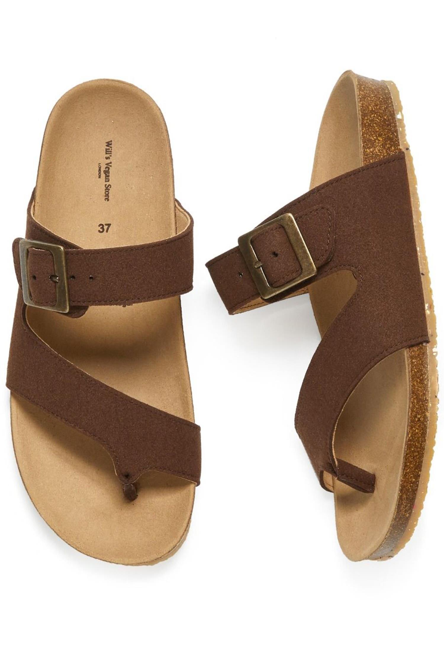 Will's Vegan Store Damen vegan Flip Flops Zehen Braun