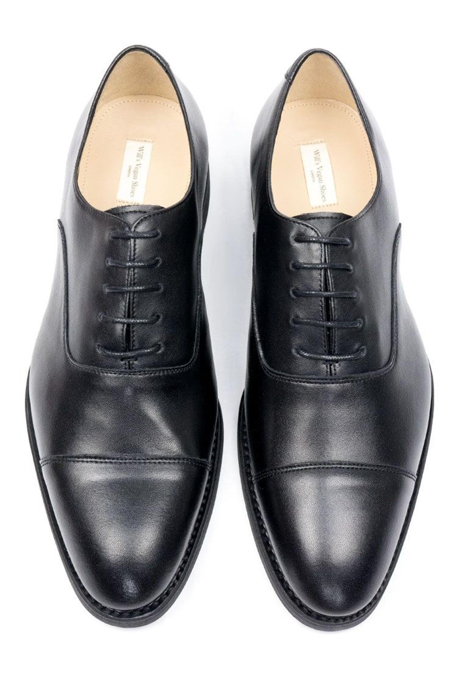 Will's Vegan Store Herren vegan Oxford Schuhe Goodyear Welt Schwarz