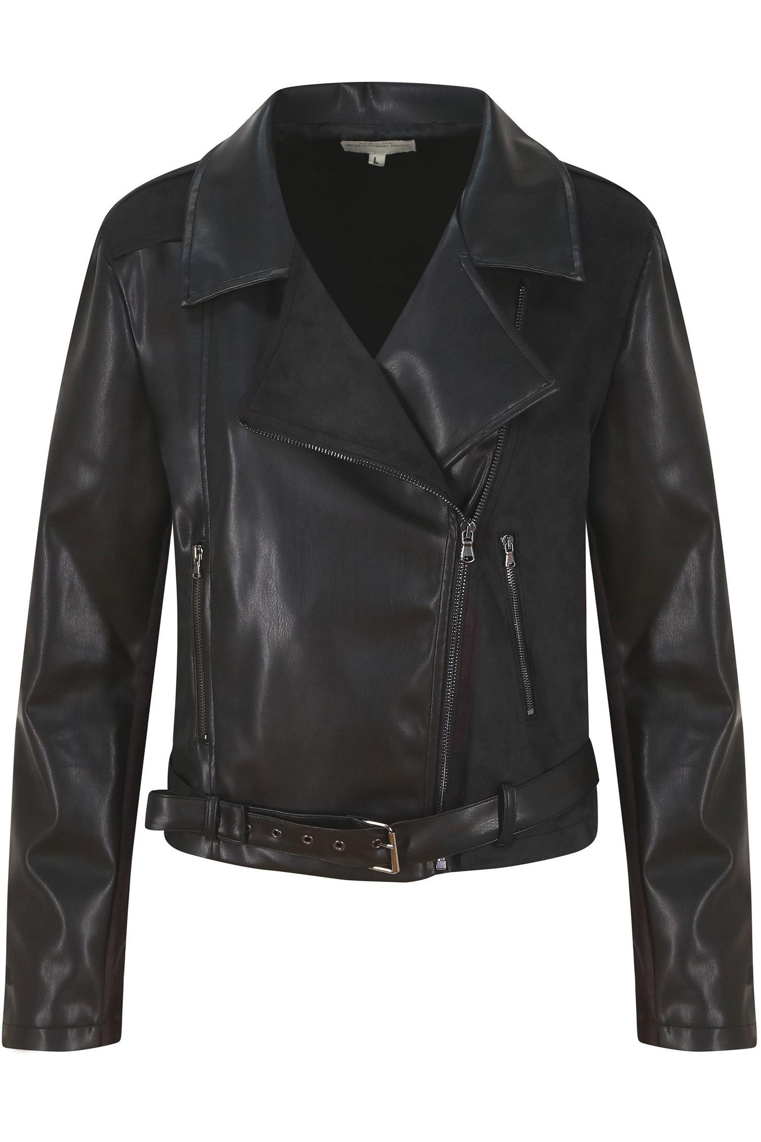 Will's Vegan Store Damen vegan Motorradjacke Schwarz