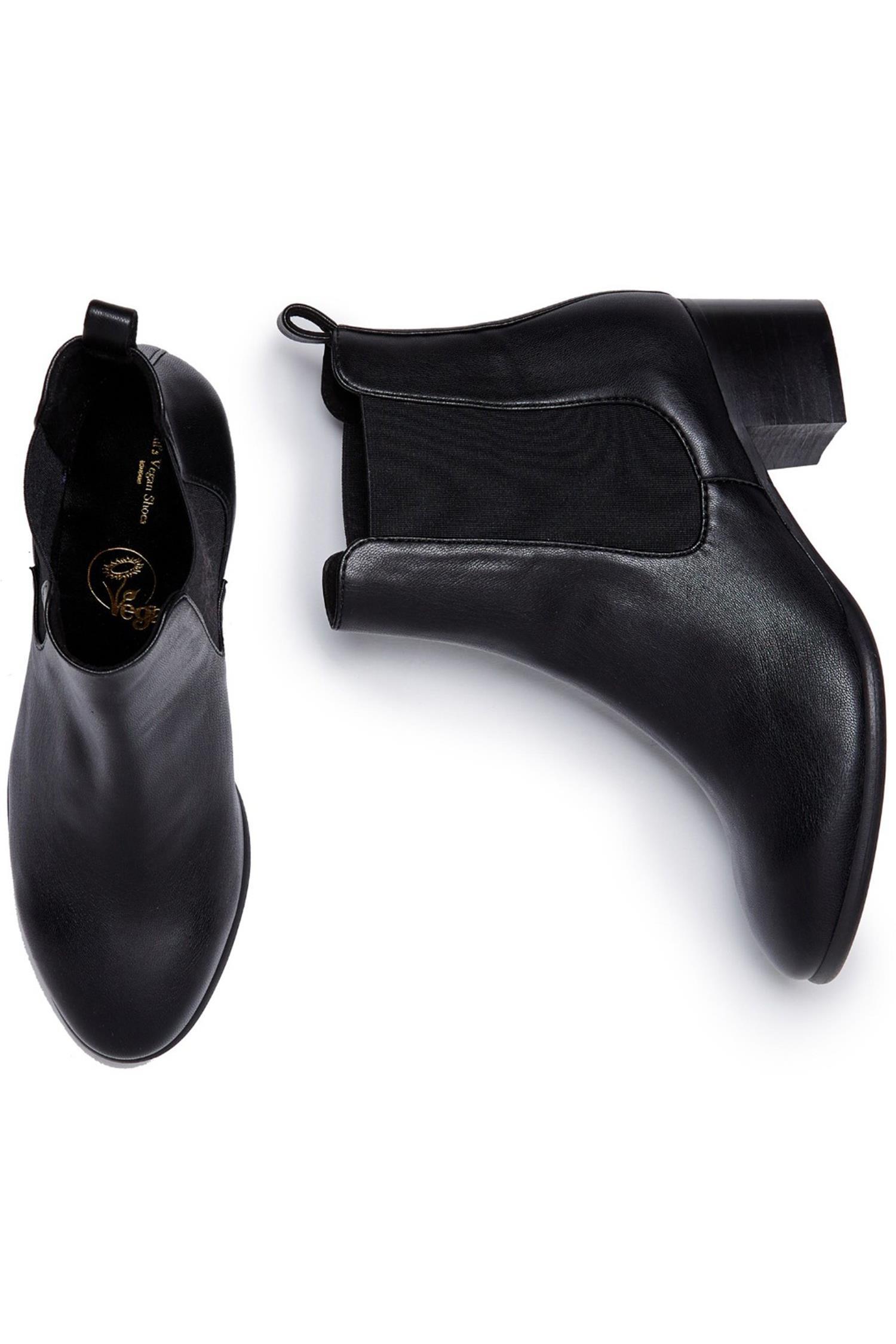 Will's Vegan Store Damen vegan Chelsea Boots Mandel Schwarz