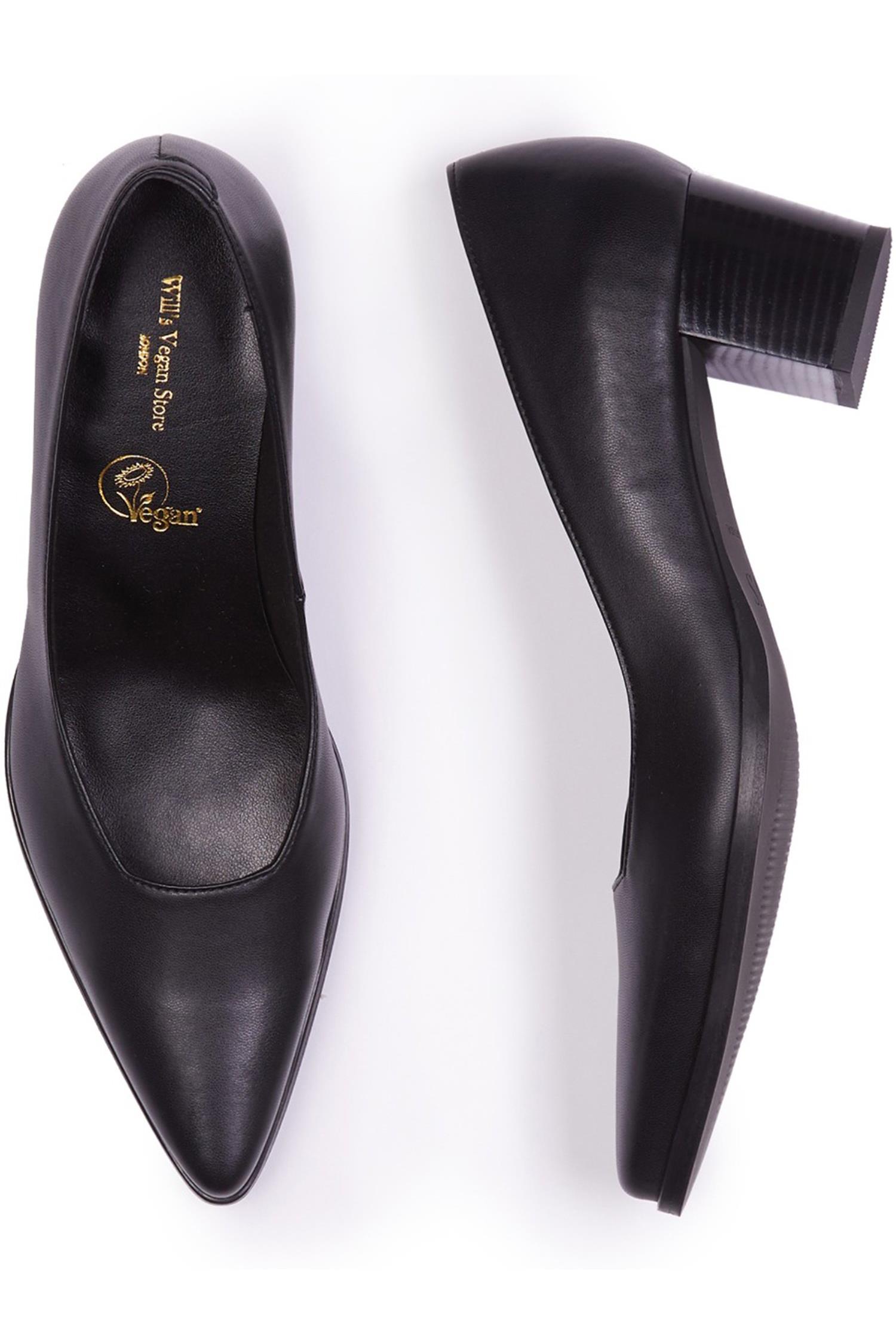 Will's Vegan Store Damen vegan Pumps Point Toe Schwarz