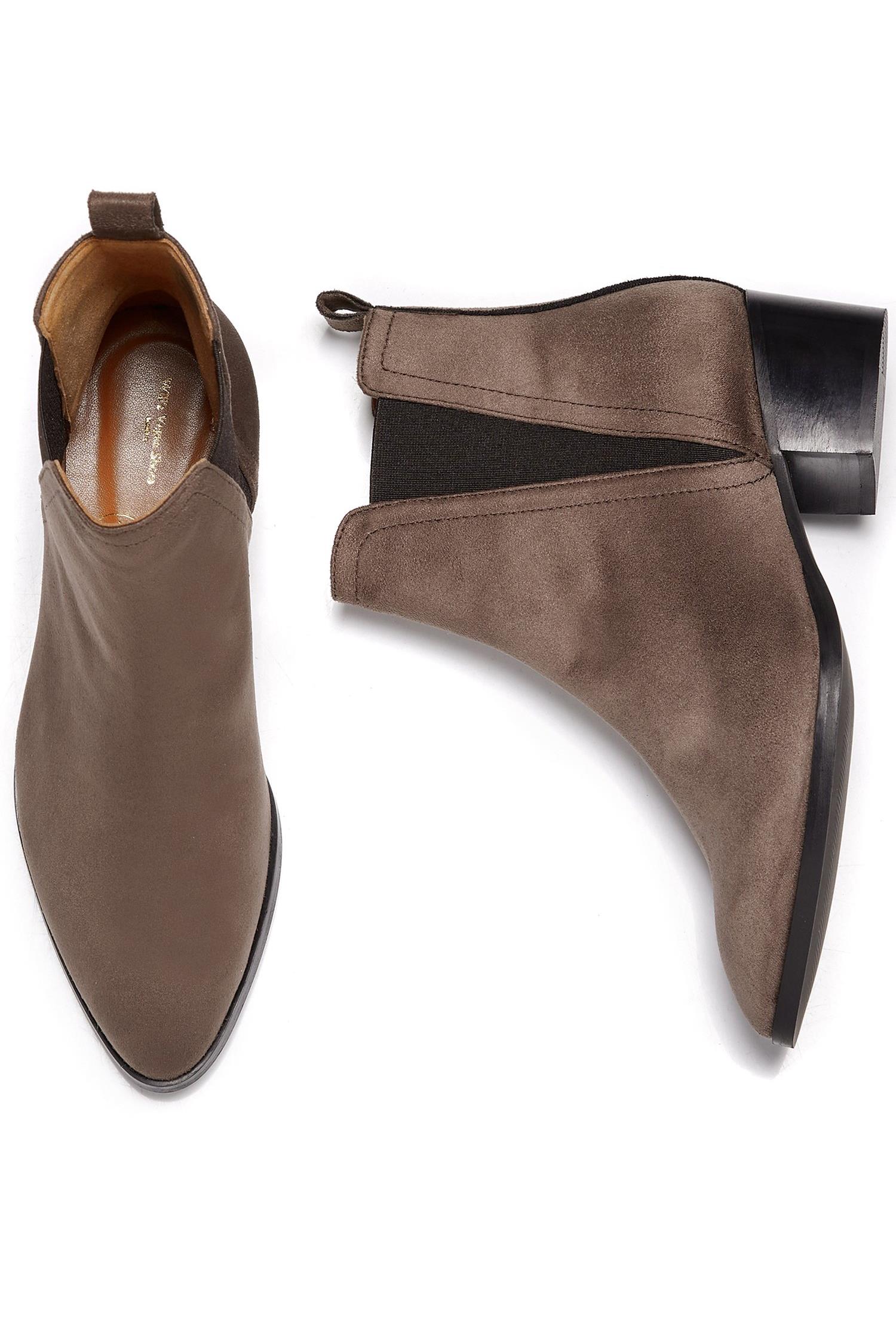 Will's Vegan Store Damen vegan Chelsea Boots Point Toe Dunkelbraun
