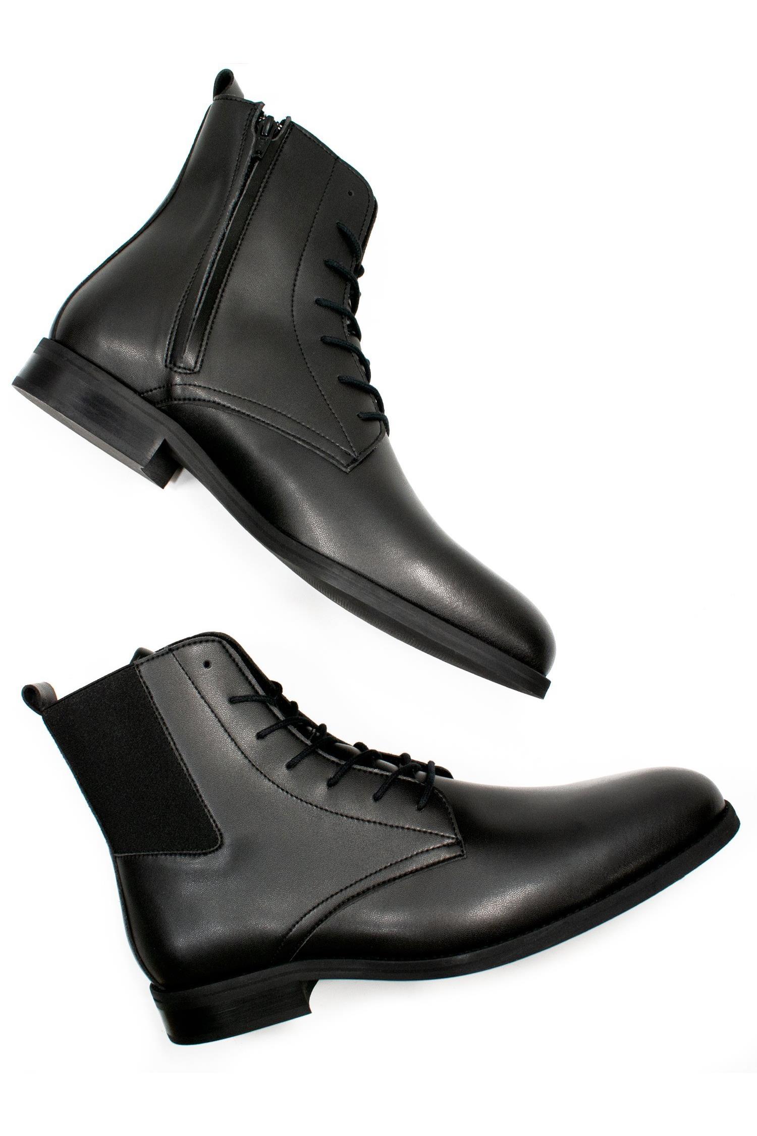 Will's Vegan Store Herren vegan Anzugstiefel Schwarz