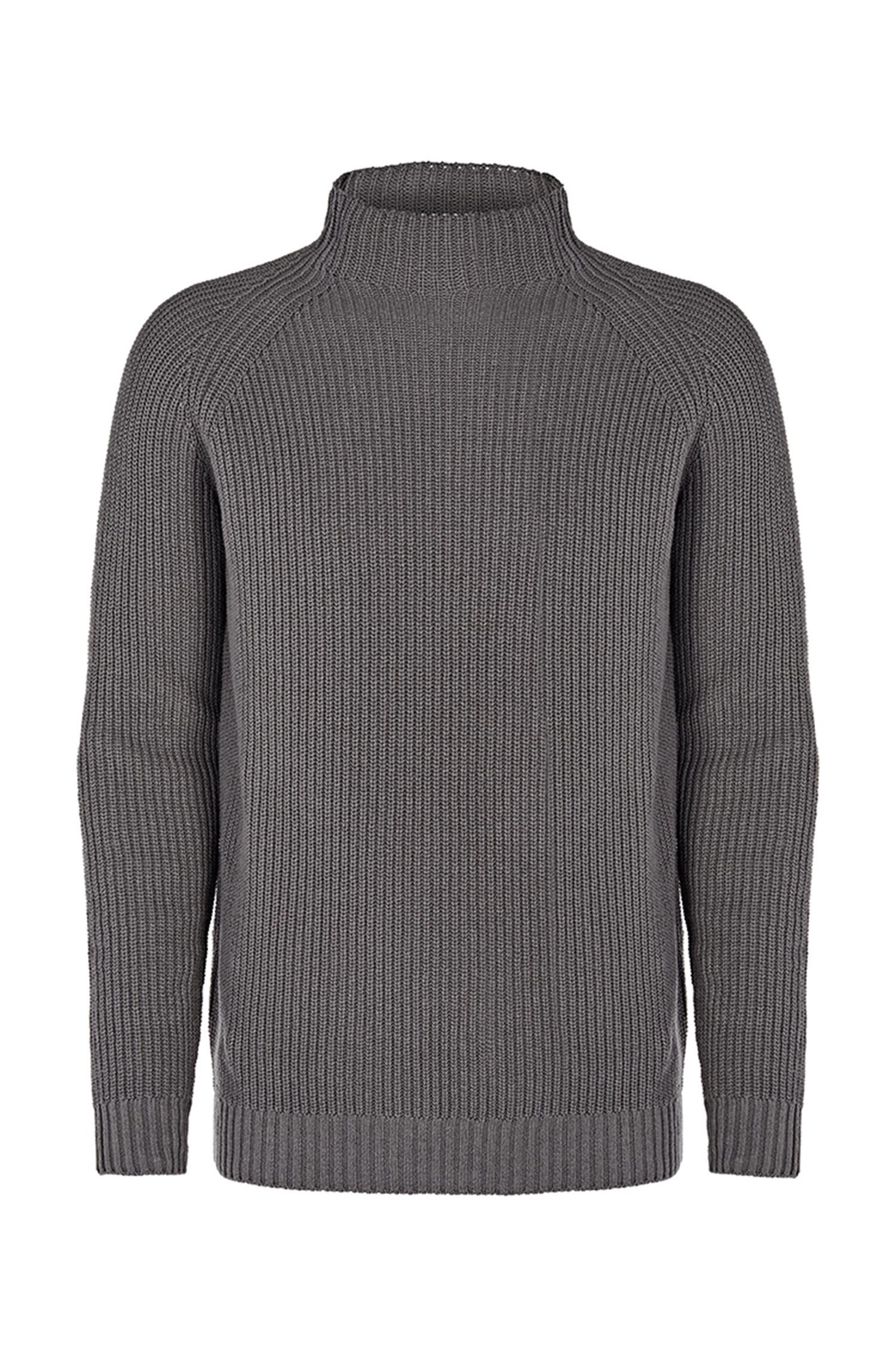 Will's Vegan Store Herren vegan Pullover Stehkragen Dunkelgrau