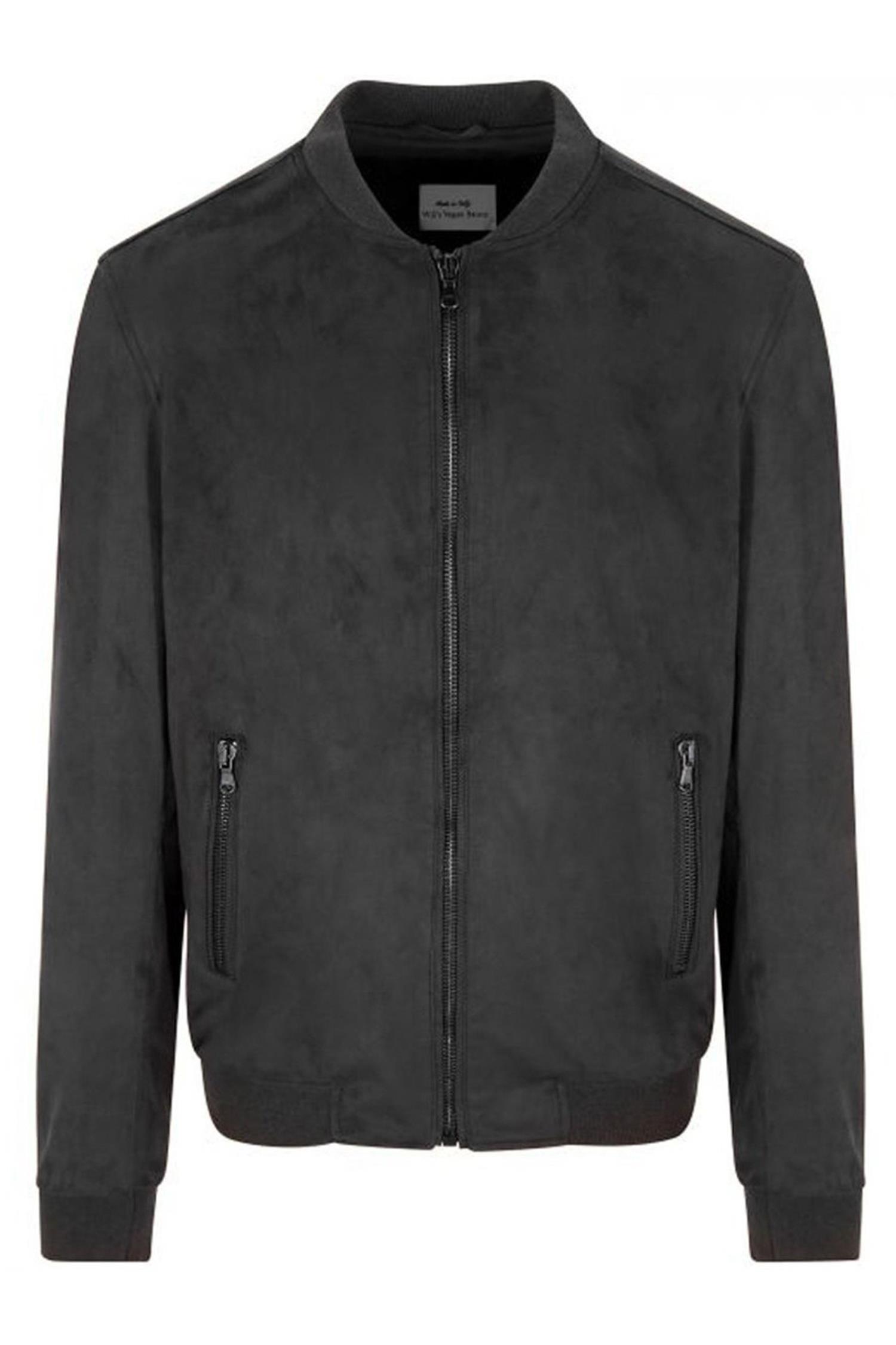 Will's Vegan Store Damen vegan Bomberjacke Vegan Wildleder Schwarz