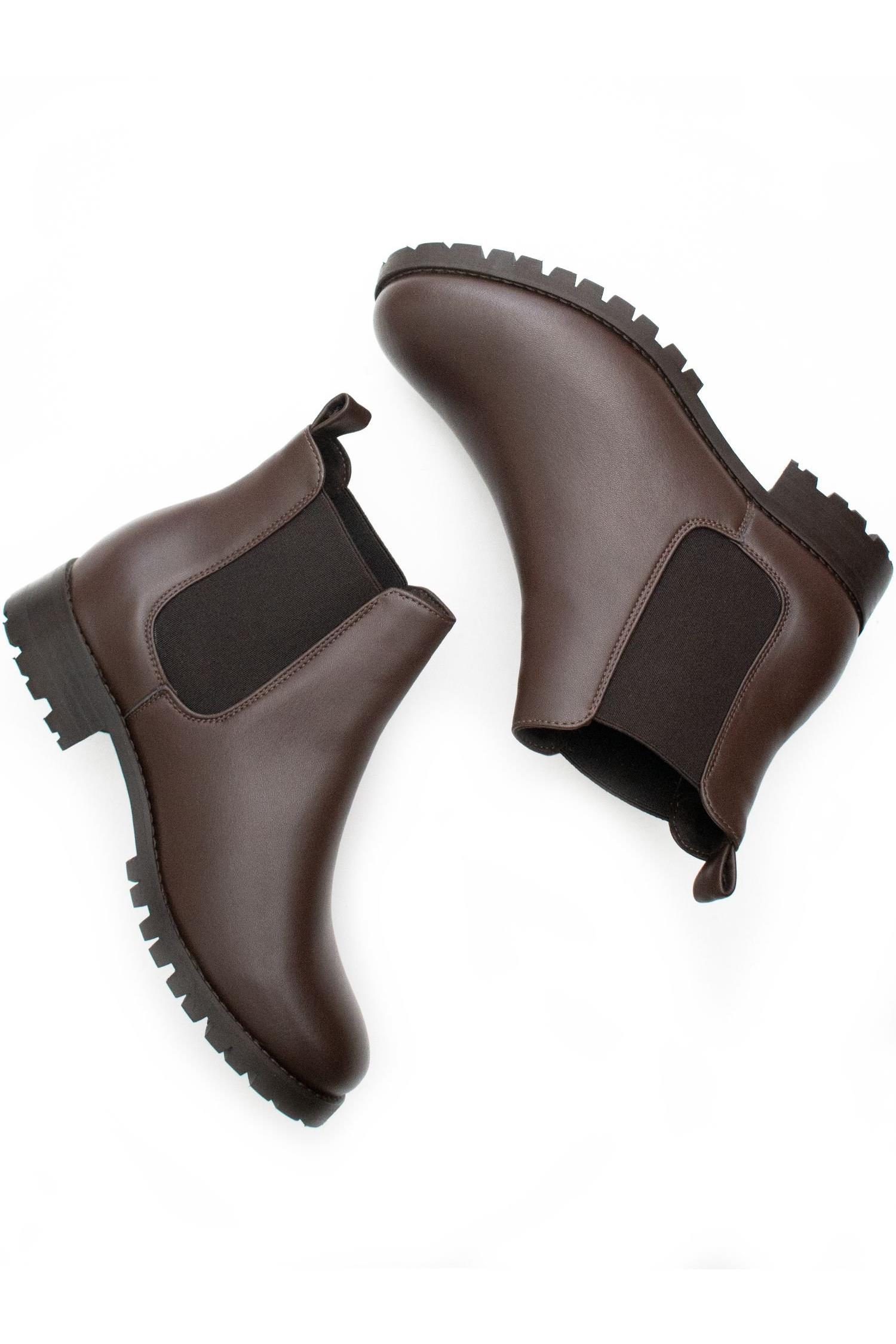 Will's Vegan Store Damen vegan Chelsea Boots Luxe Deep Tread Dunkelbraun