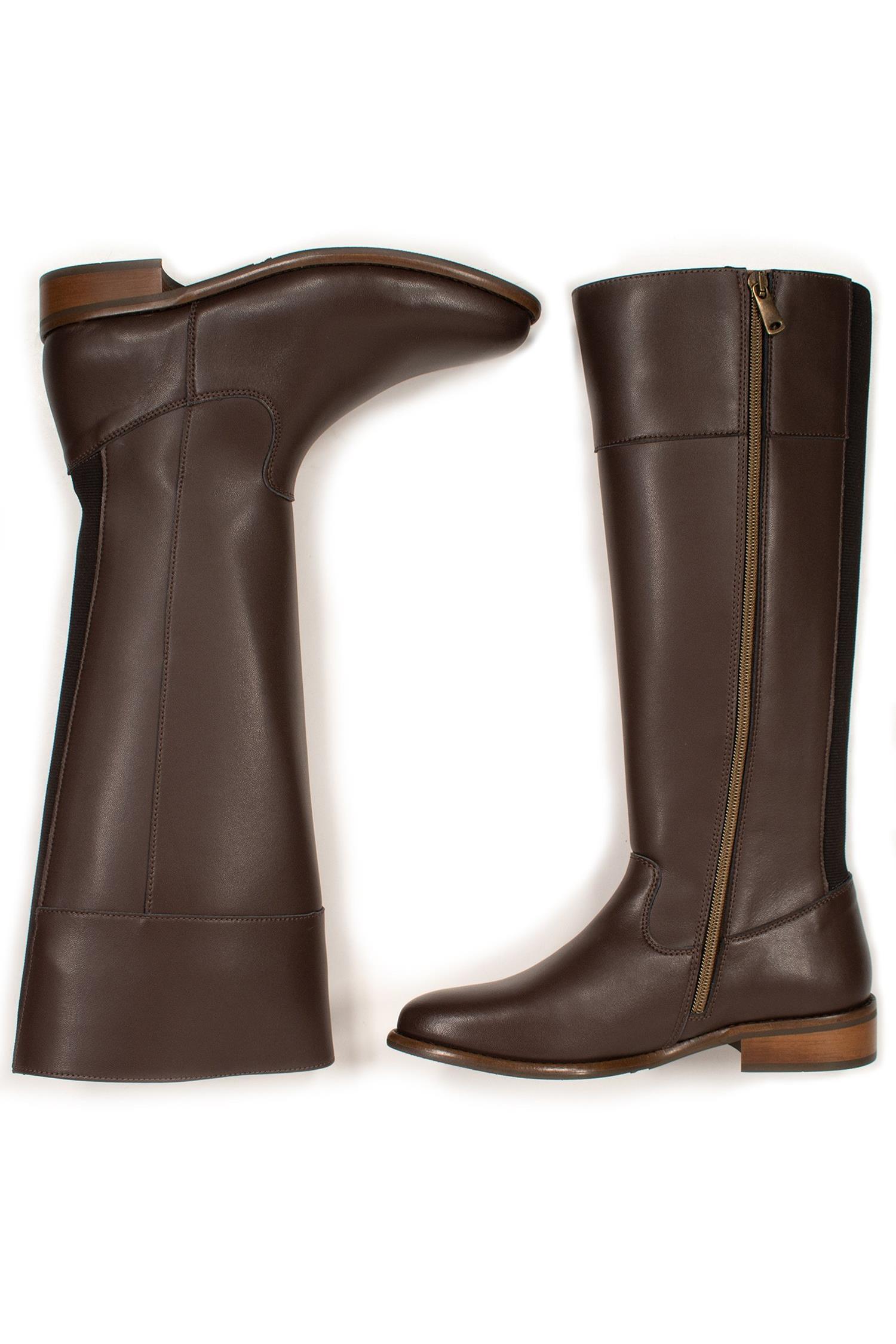 Will's Vegan Store Damen vegan Kniehohe Stiefel Dunkelbraun