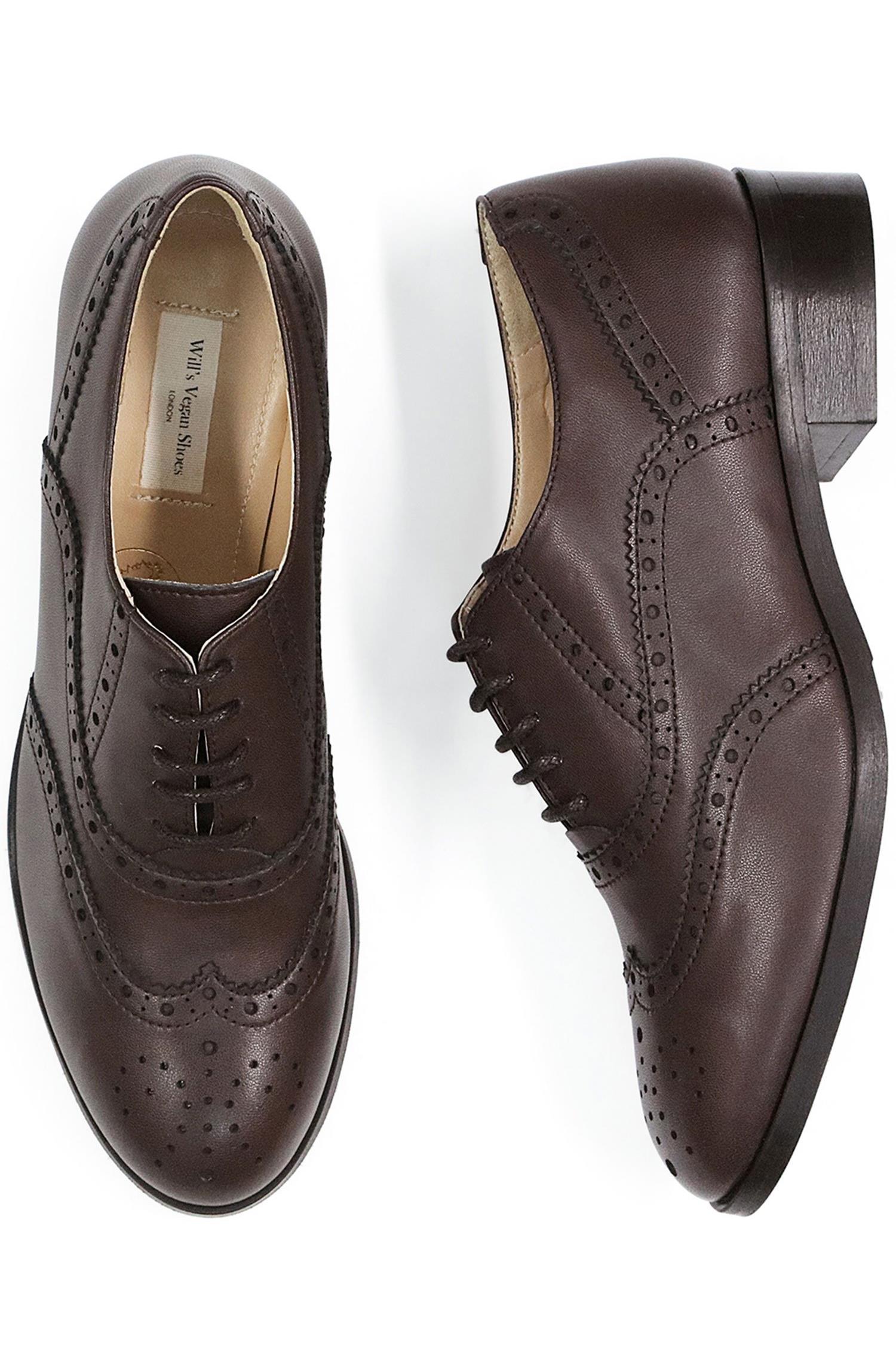 Will's Vegan Store Damen vegan Oxford Brogues Dunkelbraun