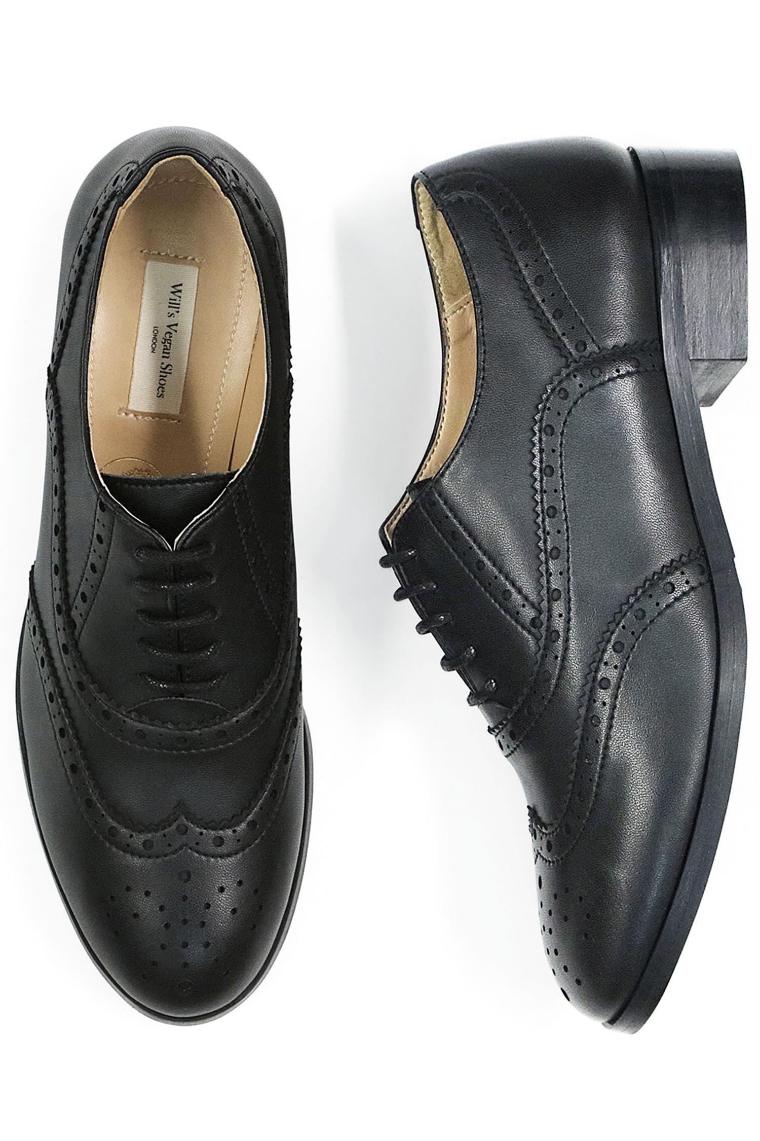 Will's Vegan Store Damen vegan Oxford Brogues Schwarz