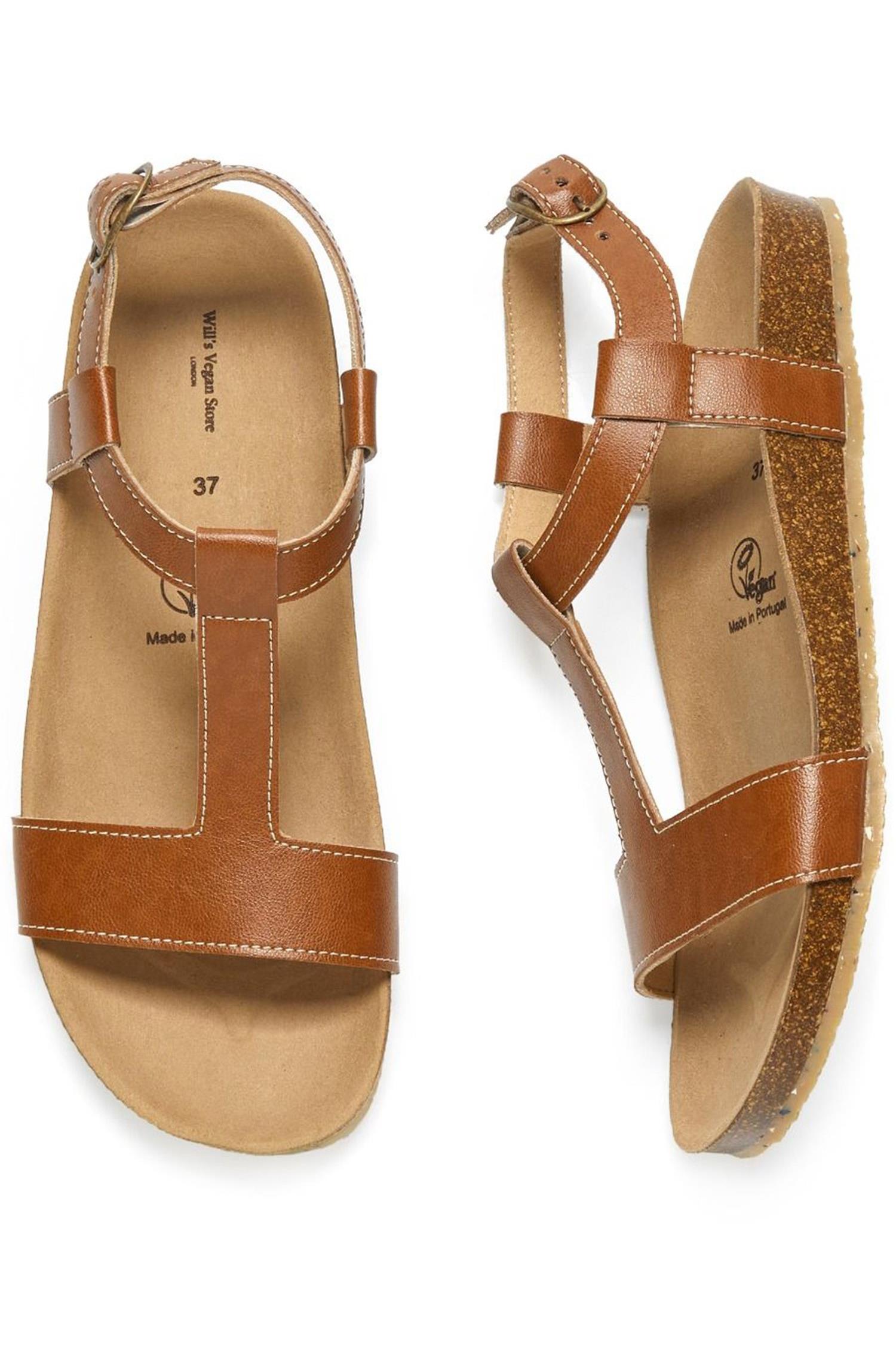 Will's Vegan Store Damen vegan Sandalen FuÃŸbett Braun