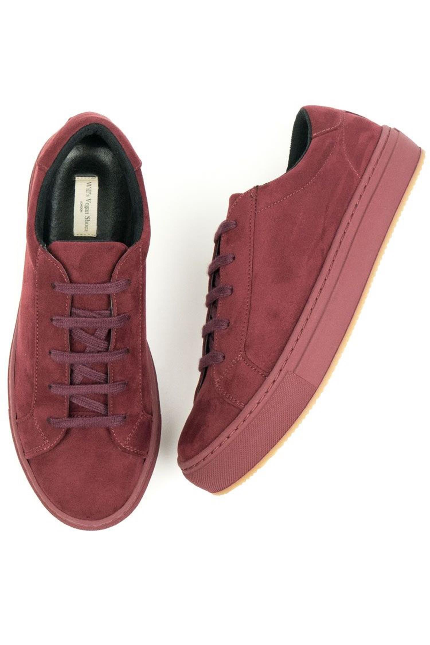 Will's Vegan Store Damen vegan Sneaker Vegan Wildleder Dunkelrot