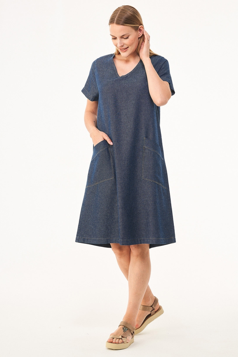 ORGANICATION Damen vegan Jeanskleid Tencel Bio-Baumwolle Hanf