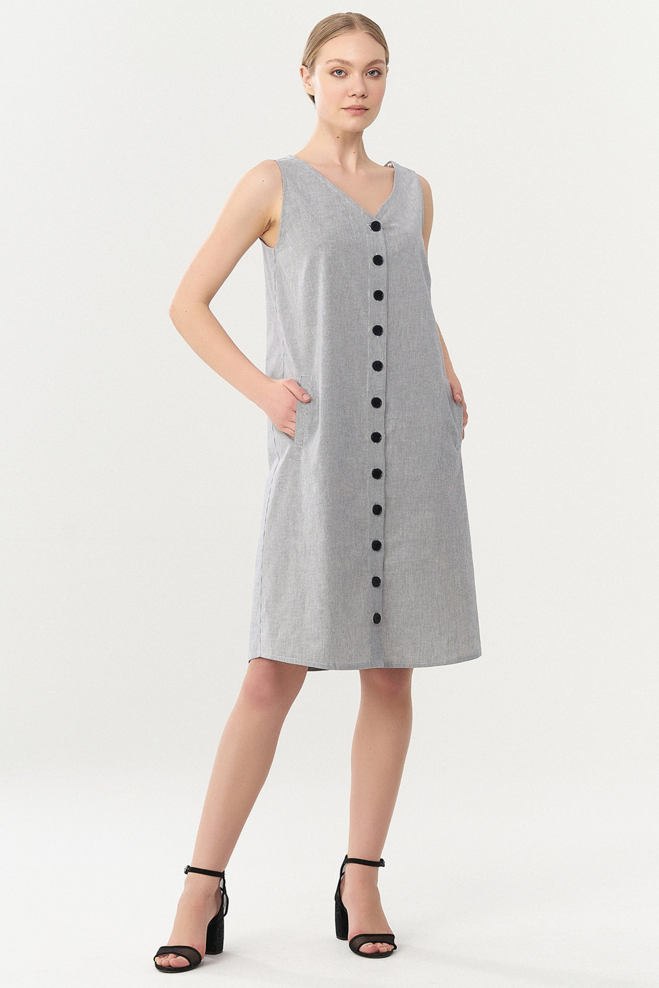 ORGANICATION Damen vegan KleiderknÃ¶pfe Grau