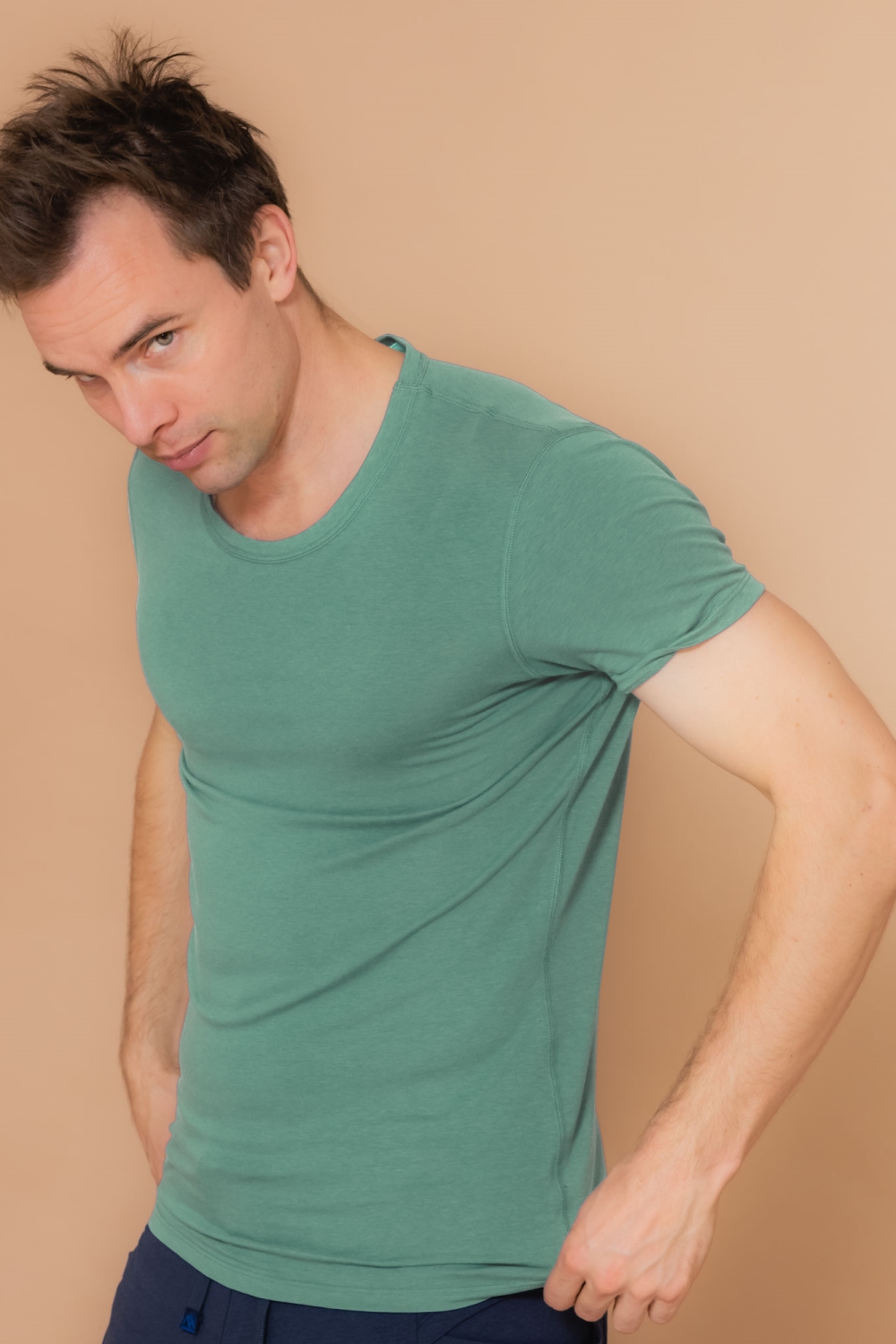 nice to meet me Herren vegan Sport Top Tencel Matcha