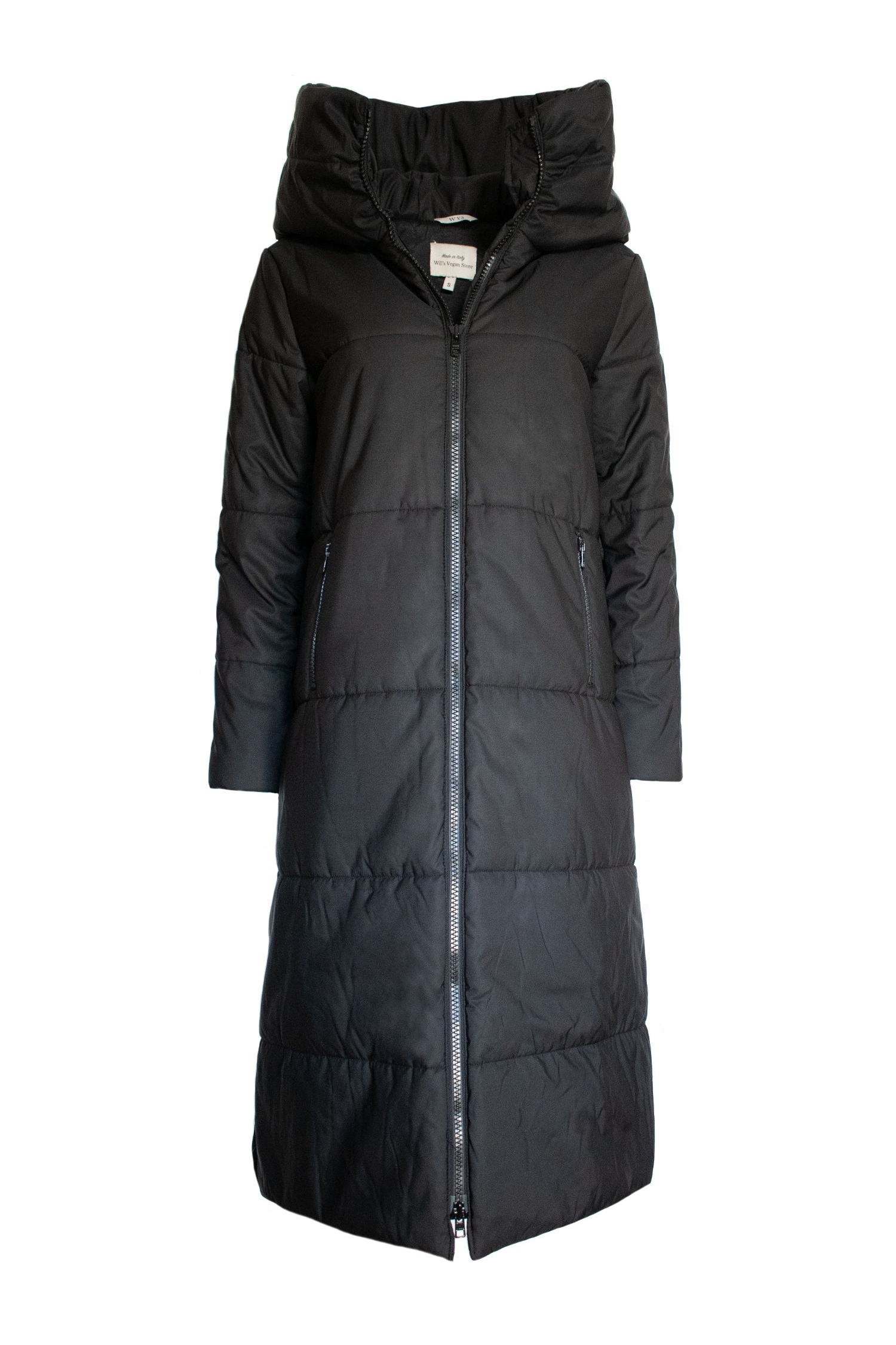 Will's Vegan Store Damen vegan Langer Puffer Recycled Schwarz