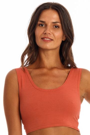 RAVENS VIEW IBIZA Damen vegan Yoga Top Erde Rot