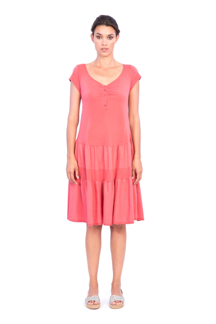 RAVENS VIEW IBIZA Damen vegan Kleid Seventy Candy Red