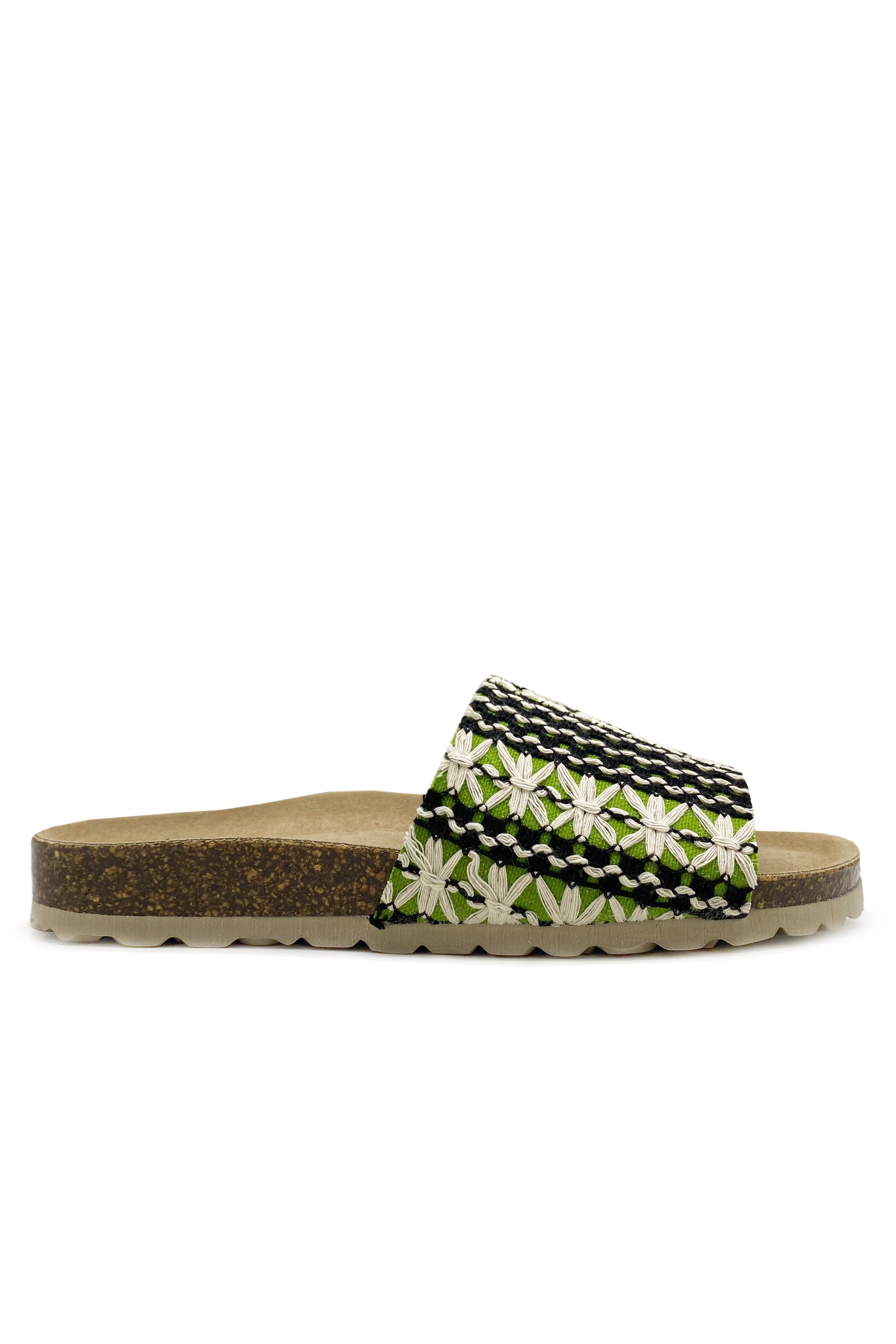 thies Damen vegan Slide Eco Boho Pool GrÃ¼n