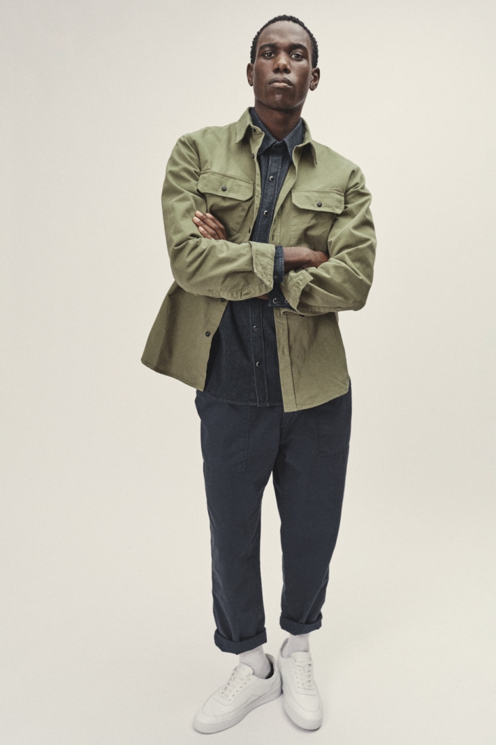 WOTE Herren vegan Freizeithemd Oliv