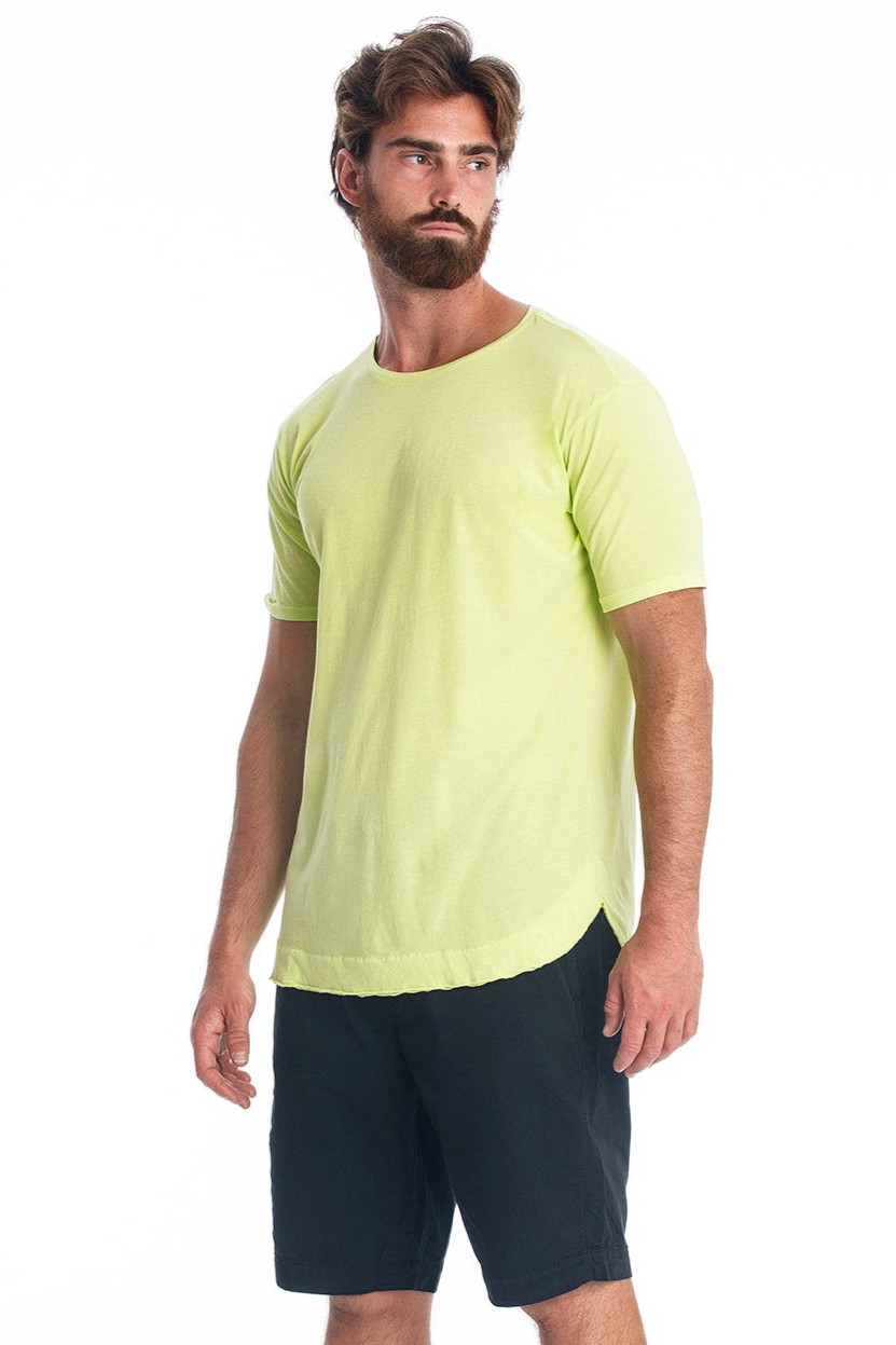 RAVENS VIEW IBIZA Herren vegan Tee Rick Curved Lime Gelb/GrÃ¼n