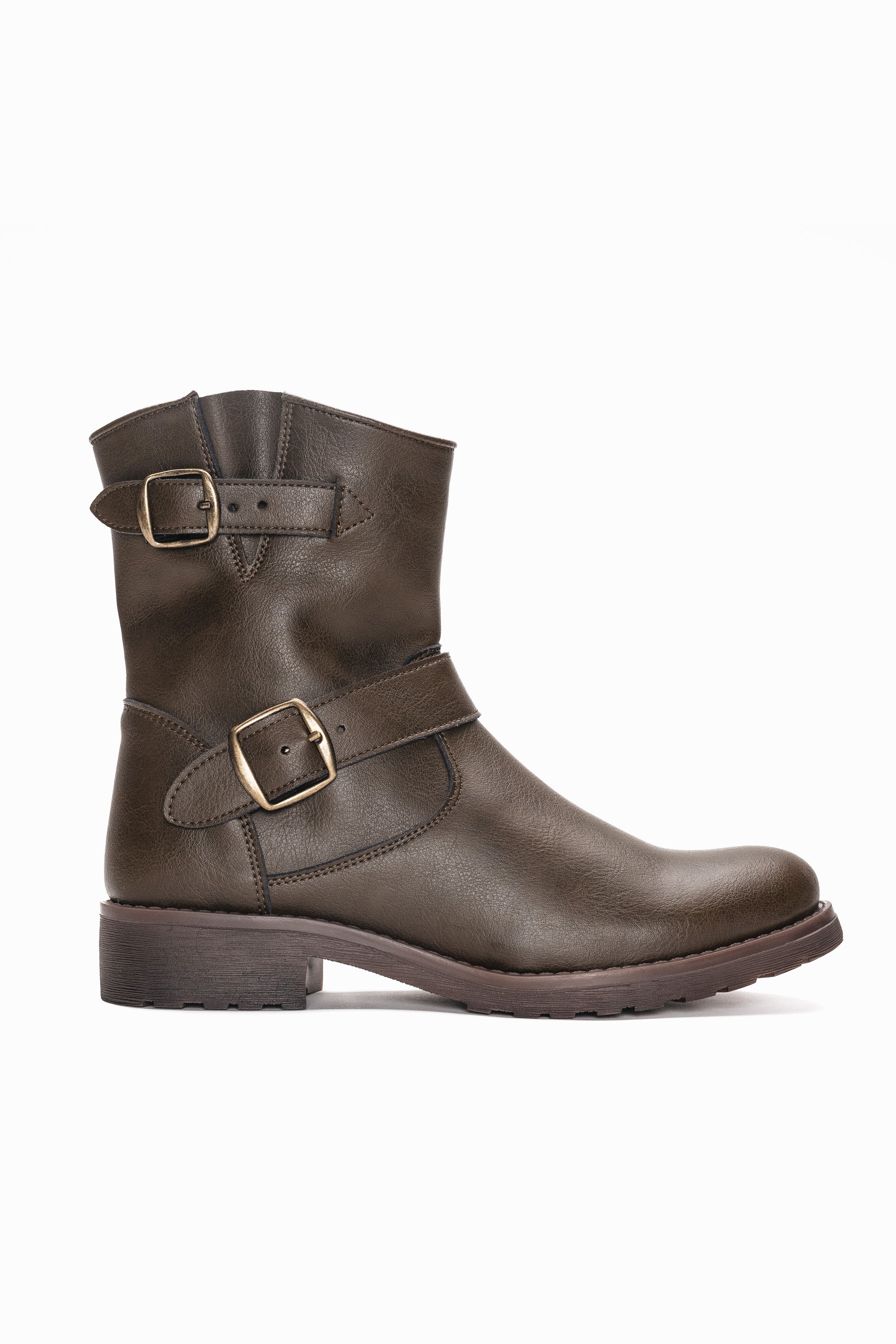 NAE Damen vegan Biker Boots Odet Grün