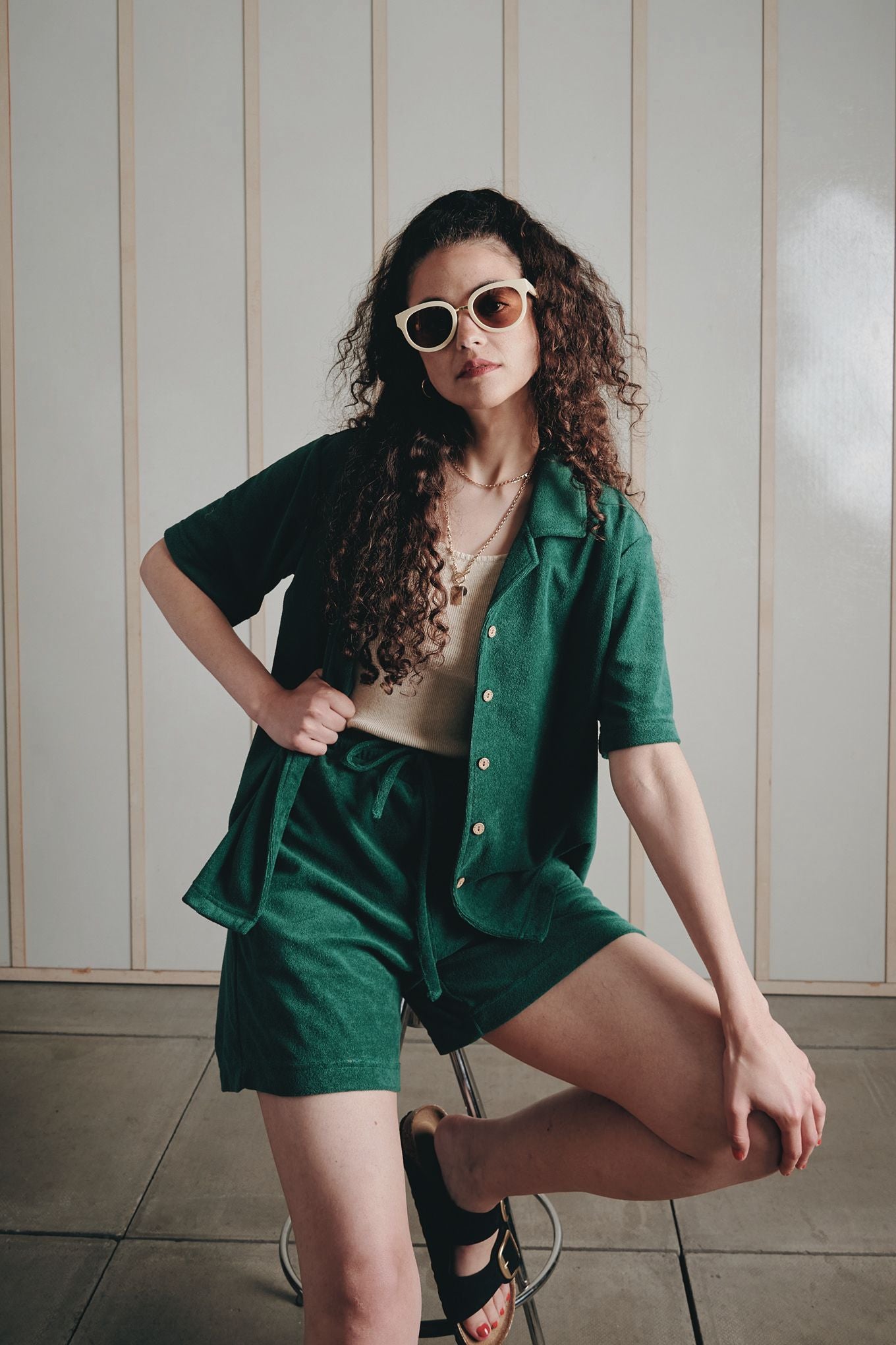 KOMODO Damen vegan Shirt Ocean Frottee Dschungel GrÃ¼n