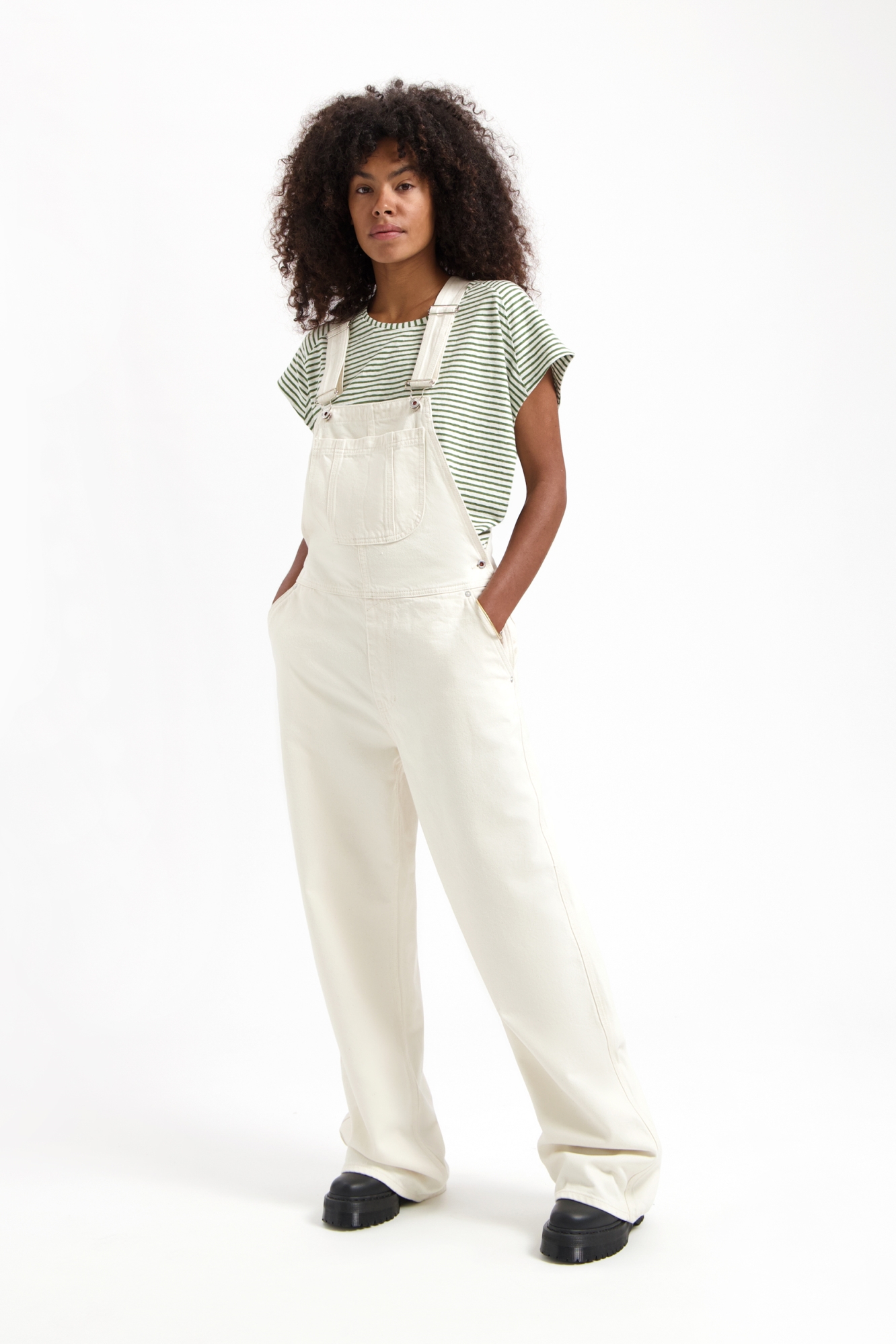 Kuyichi Damen vegan Latzhose Polly Naturweiß