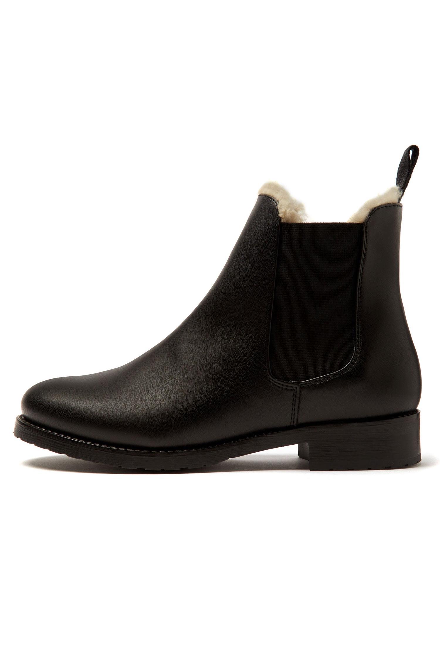 Will's Vegan Store Damen vegan Luxe Insulated Smart Chelsea Boots Schwarz