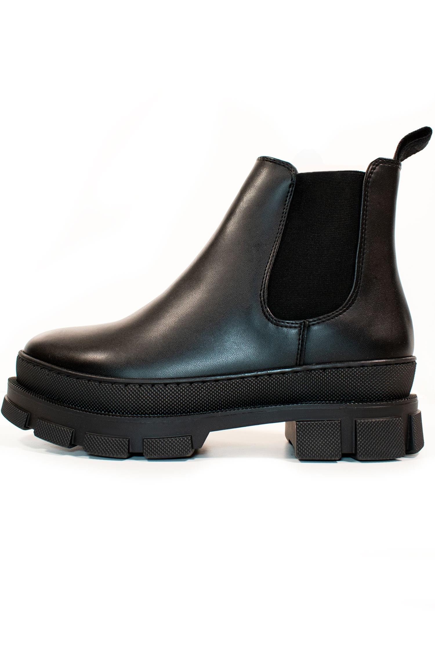 Will's Vegan Store Damen vegan Luxe Track Sole Chelsea Boots Schwarz