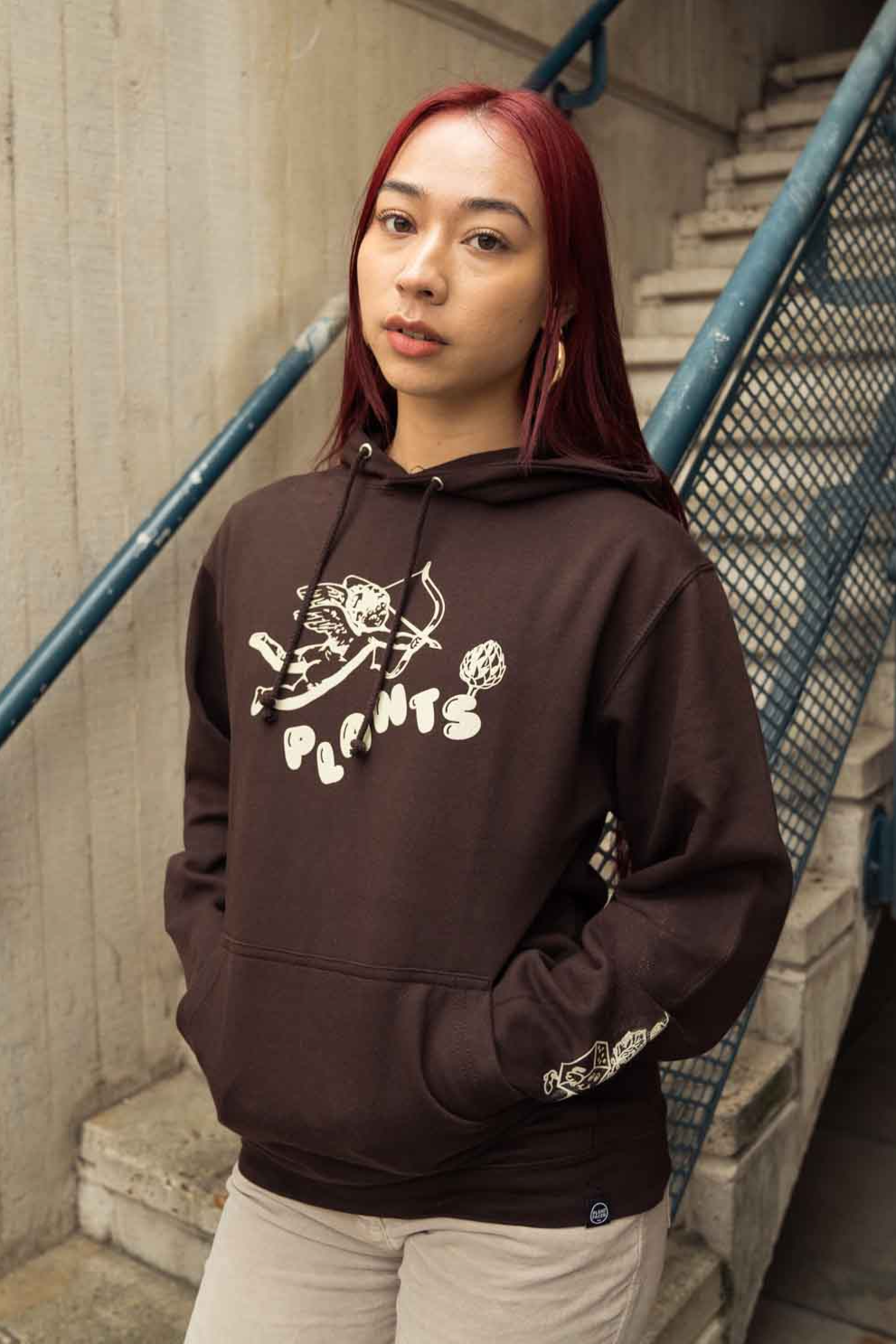 Plant Faced Clothing Damen vegan Hoodie Heavenly Deep Chocolate Braun