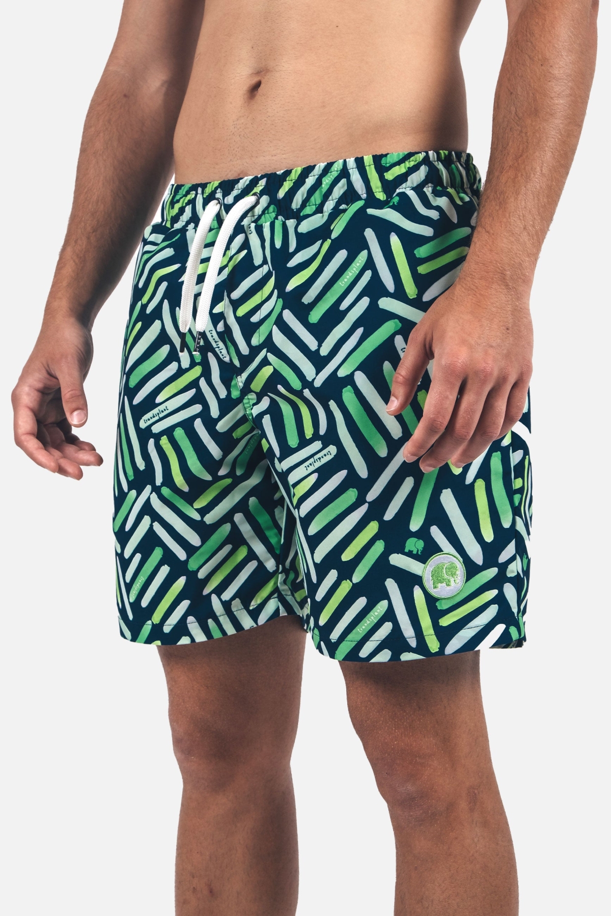 Trendsplant Herren vegan Badehose Strokes Seegras GrÃ¼n
