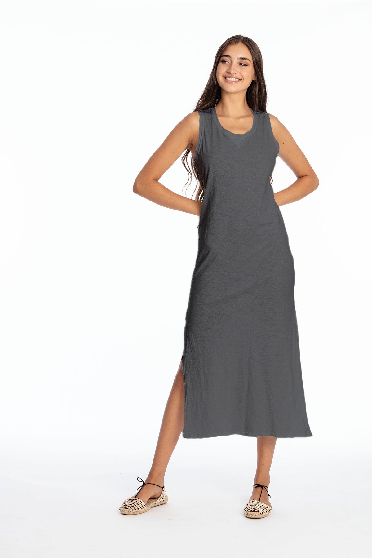 RAVENS VIEW IBIZA Damen vegan Maxikleid Ärmelloses Mia Lava Blau